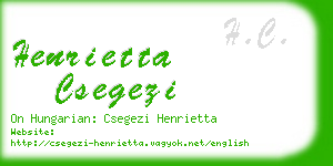 henrietta csegezi business card